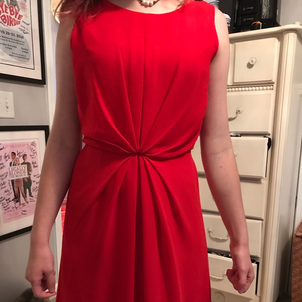 formal red dress/ above knee length